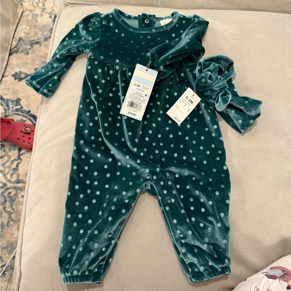 Cat & Jack Matching Sets Nwt Green Velvet Outfit From Target Cat
